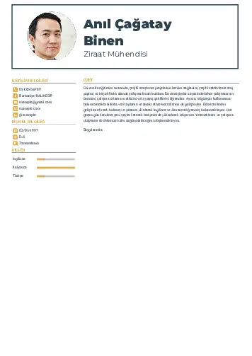 Ziraat Mühendisi Cv Örnekleri cv indir